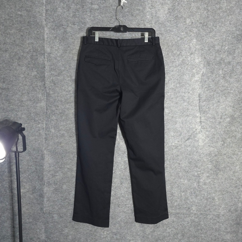 Perry Ellis Chino Pants Mens 30x30 Black Stretch Cotton Blend Flat Front Twill